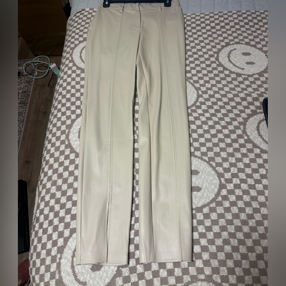 NWT Jason Wu Cream Vegan Leather Pants size small - Picture 3 of 5